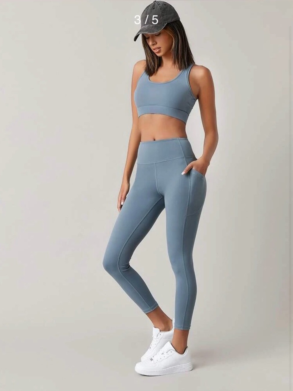 ✨ NEW SHEIN Dusty Blue Activewear Set | Seamless Leggings + Cutout Top